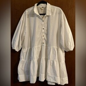 Free People Cotton Poplin Shirt Dress L